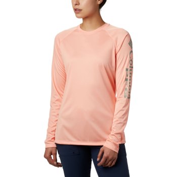 Dámské Mikiny Columbia PFG Tidal Heather Long Sleeve Růžové THINSG094